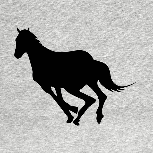 Running  horse on white background, black silhouette by linasemenova